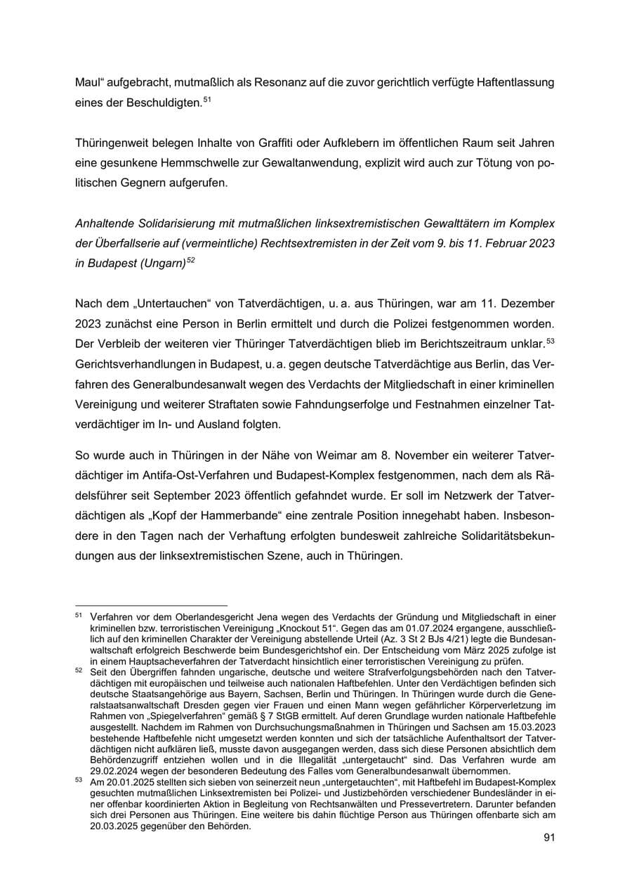 Seite 92 des Verfassungsschutzbericht 2024 Thüringen