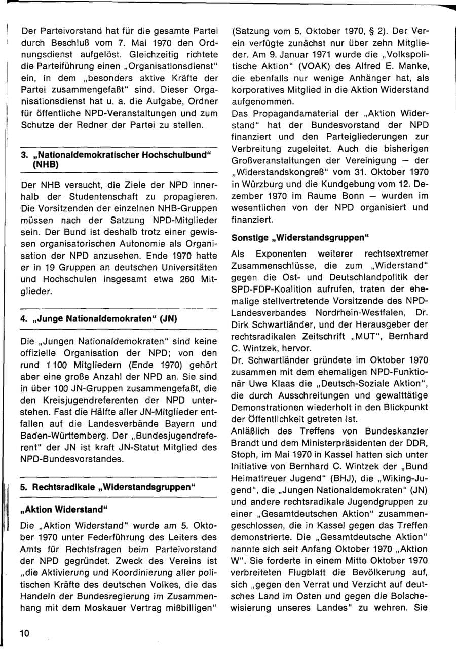 Seite 12 des Verfassungsschutzbericht 1970 Bund