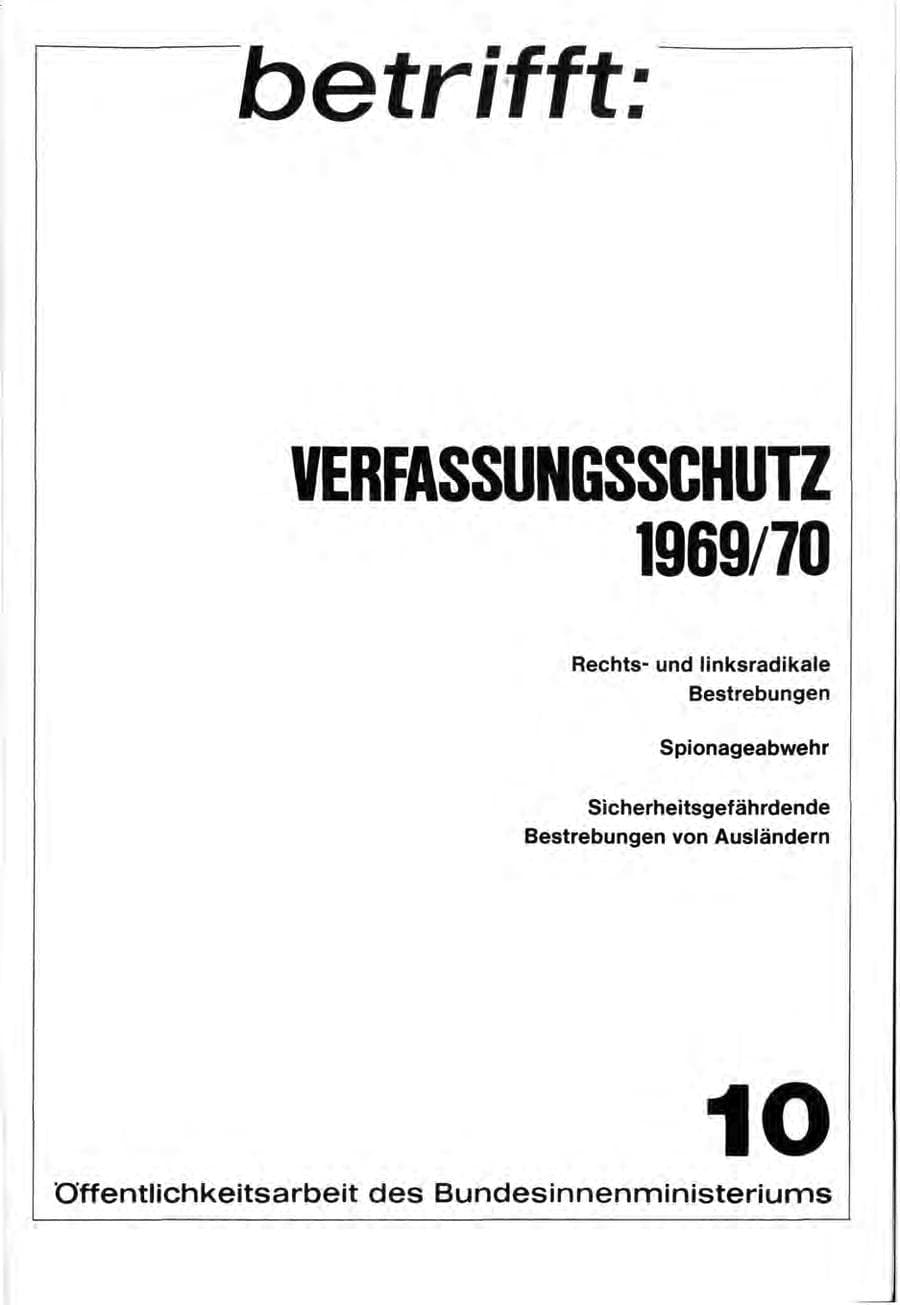 Seite 3 des Verfassungsschutzbericht 1970 Bund