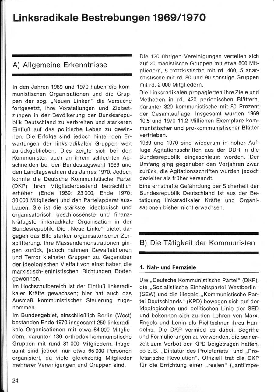 Seite 26 des Verfassungsschutzbericht 1970 Bund
