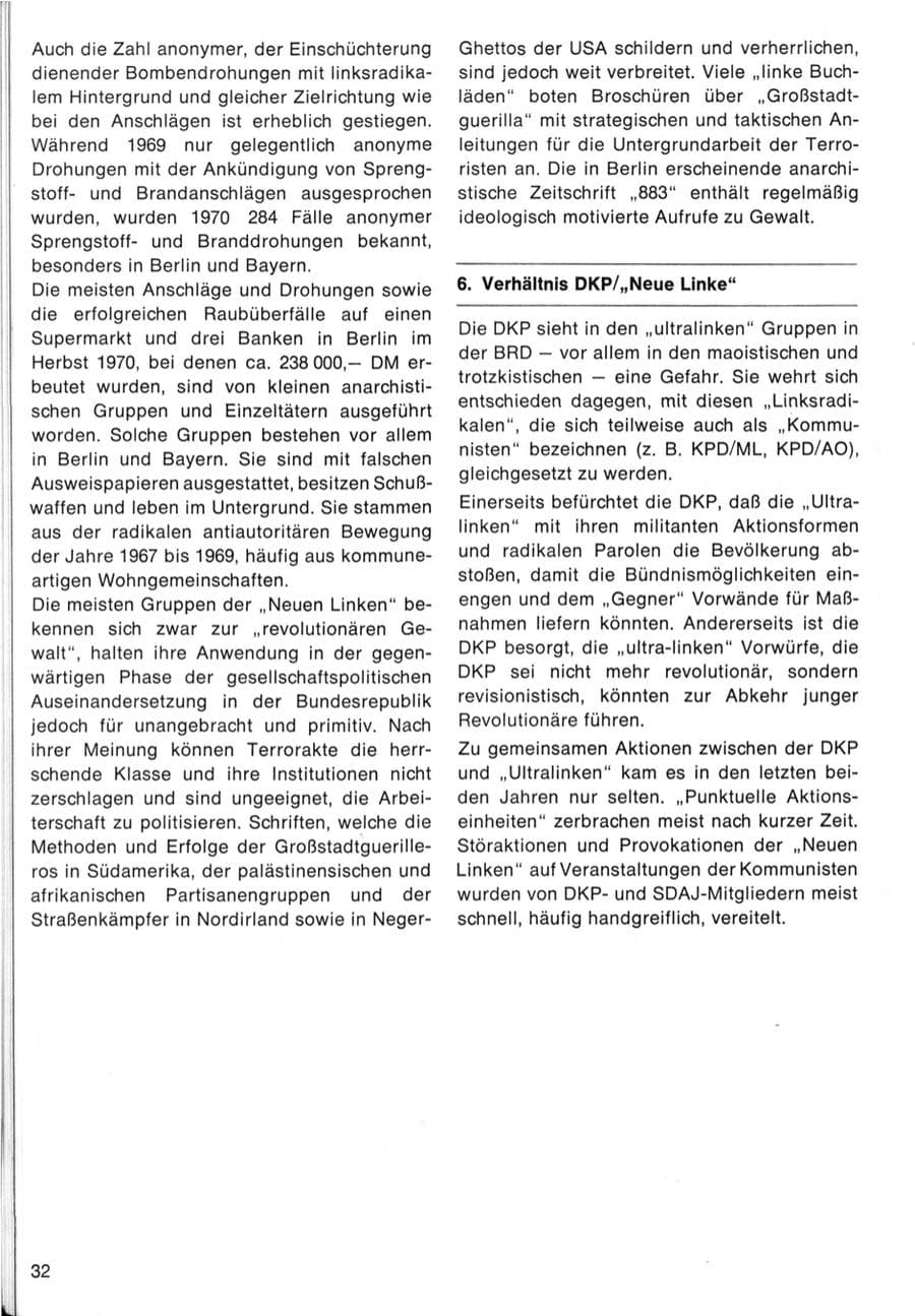 Seite 34 des Verfassungsschutzbericht 1970 Bund