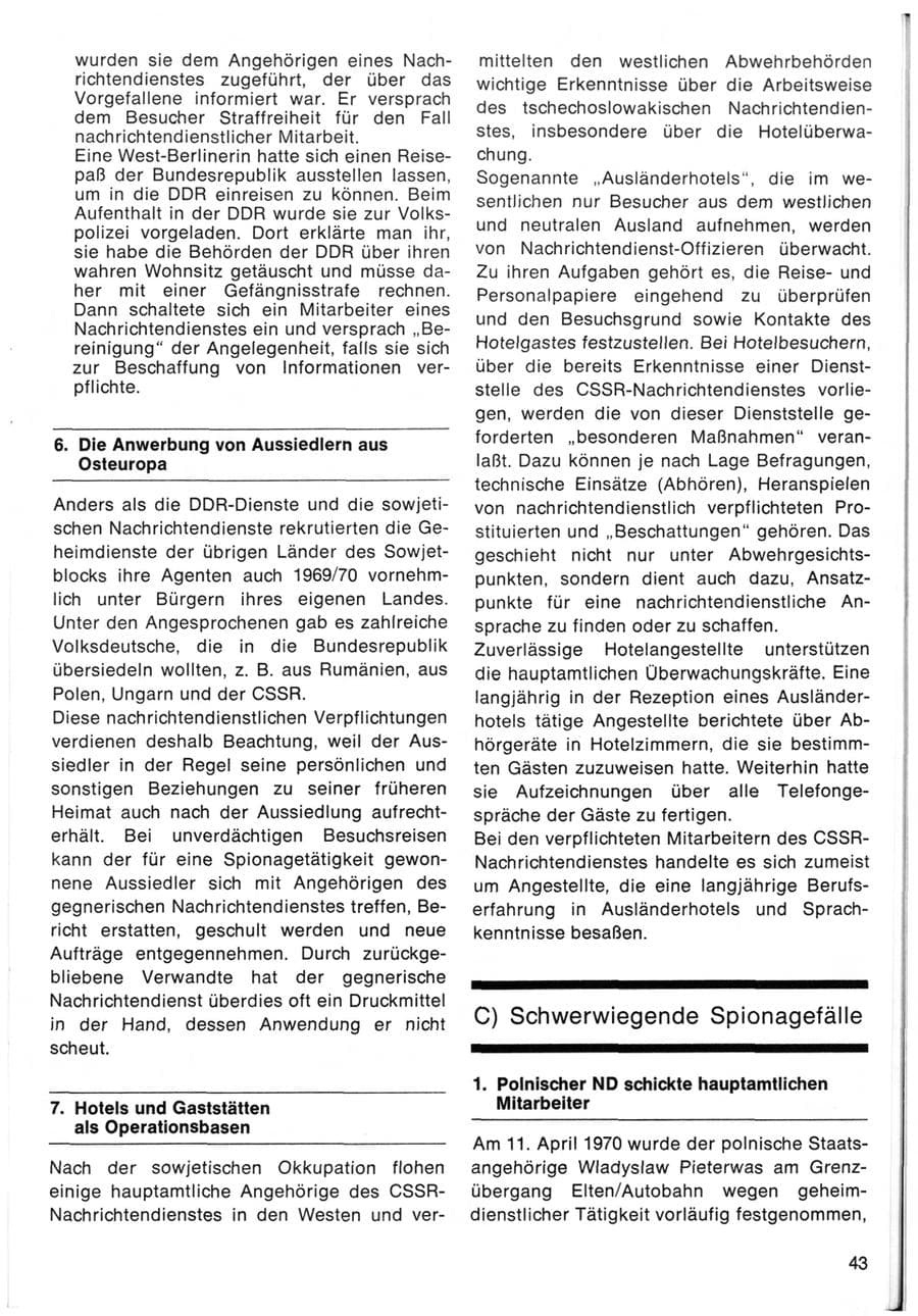 Seite 45 des Verfassungsschutzbericht 1970 Bund
