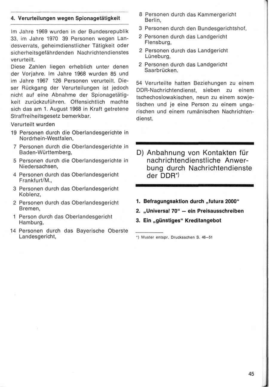 Seite 47 des Verfassungsschutzbericht 1970 Bund