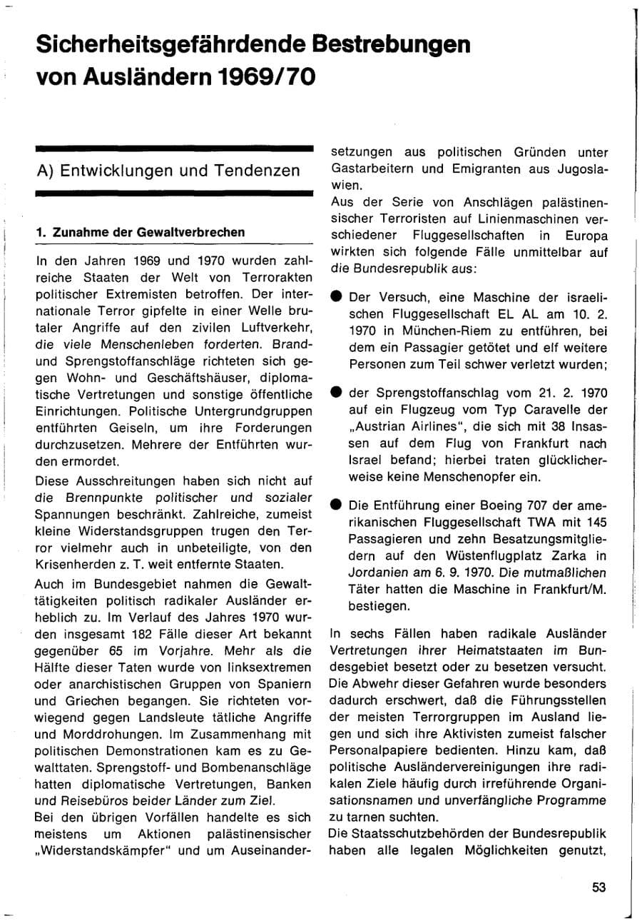Seite 57 des Verfassungsschutzbericht 1970 Bund
