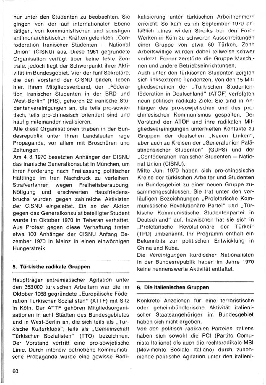 Seite 64 des Verfassungsschutzbericht 1970 Bund