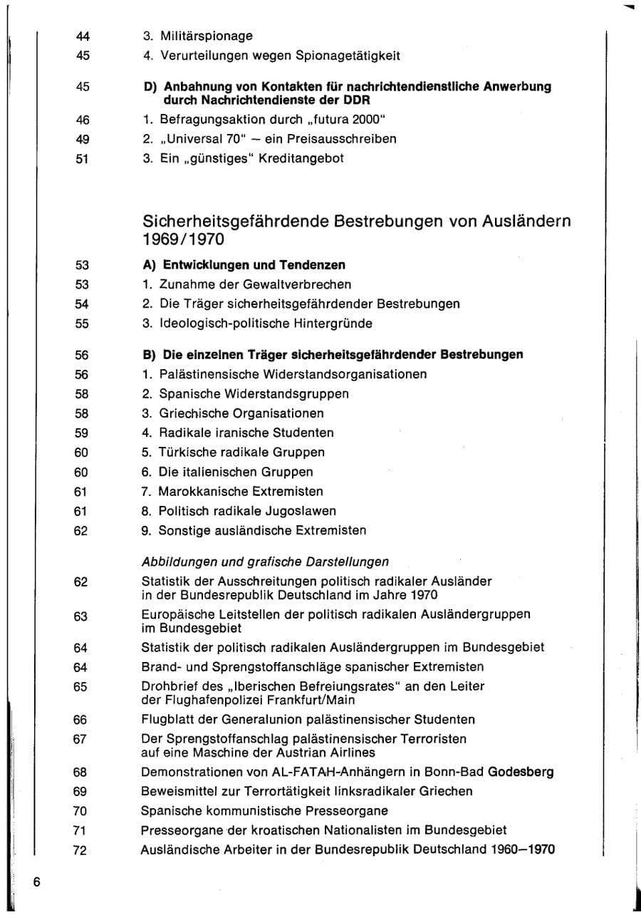 Seite 8 des Verfassungsschutzbericht 1970 Bund