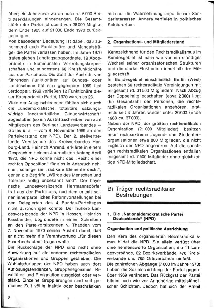Seite 10 des Verfassungsschutzbericht 1970 Bund