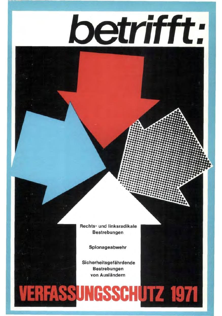 Seite 1 des Verfassungsschutzbericht 1971 Bund