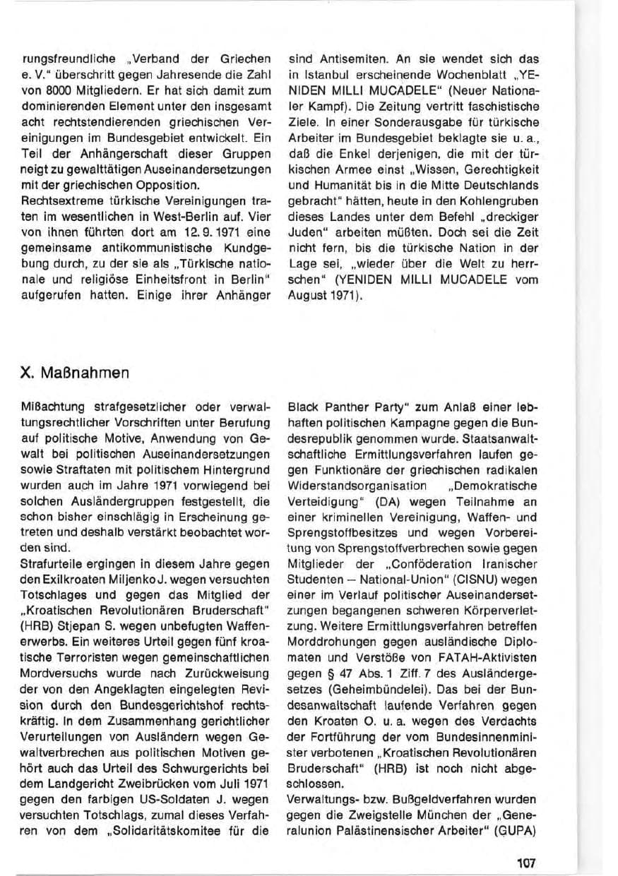 Seite 107 des Verfassungsschutzbericht 1971 Bund