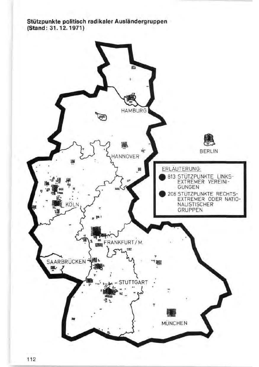 Seite 112 des Verfassungsschutzbericht 1971 Bund