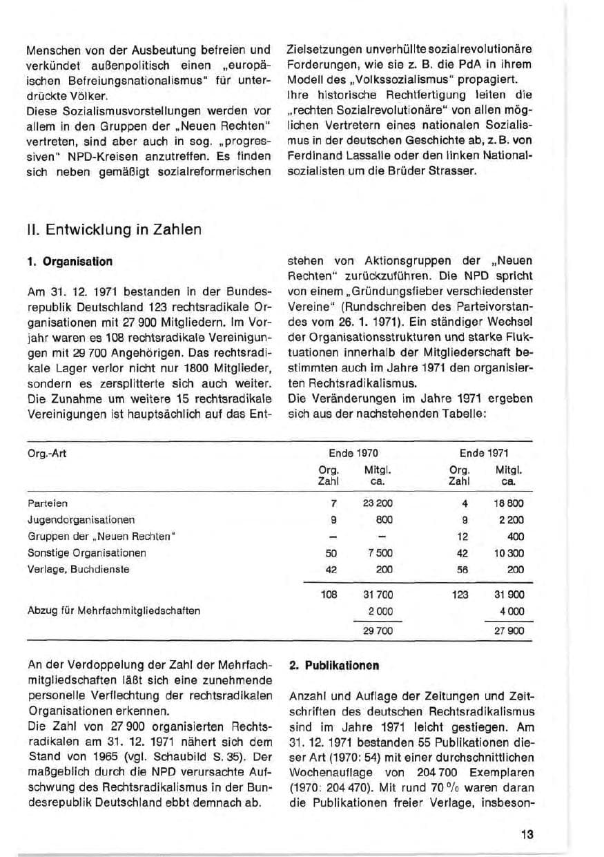 Seite 13 des Verfassungsschutzbericht 1971 Bund