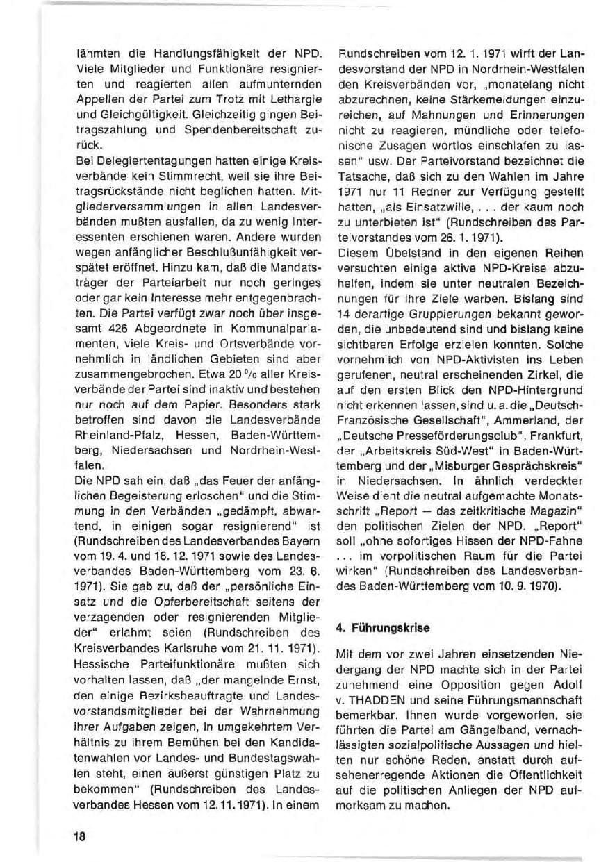 Seite 18 des Verfassungsschutzbericht 1971 Bund