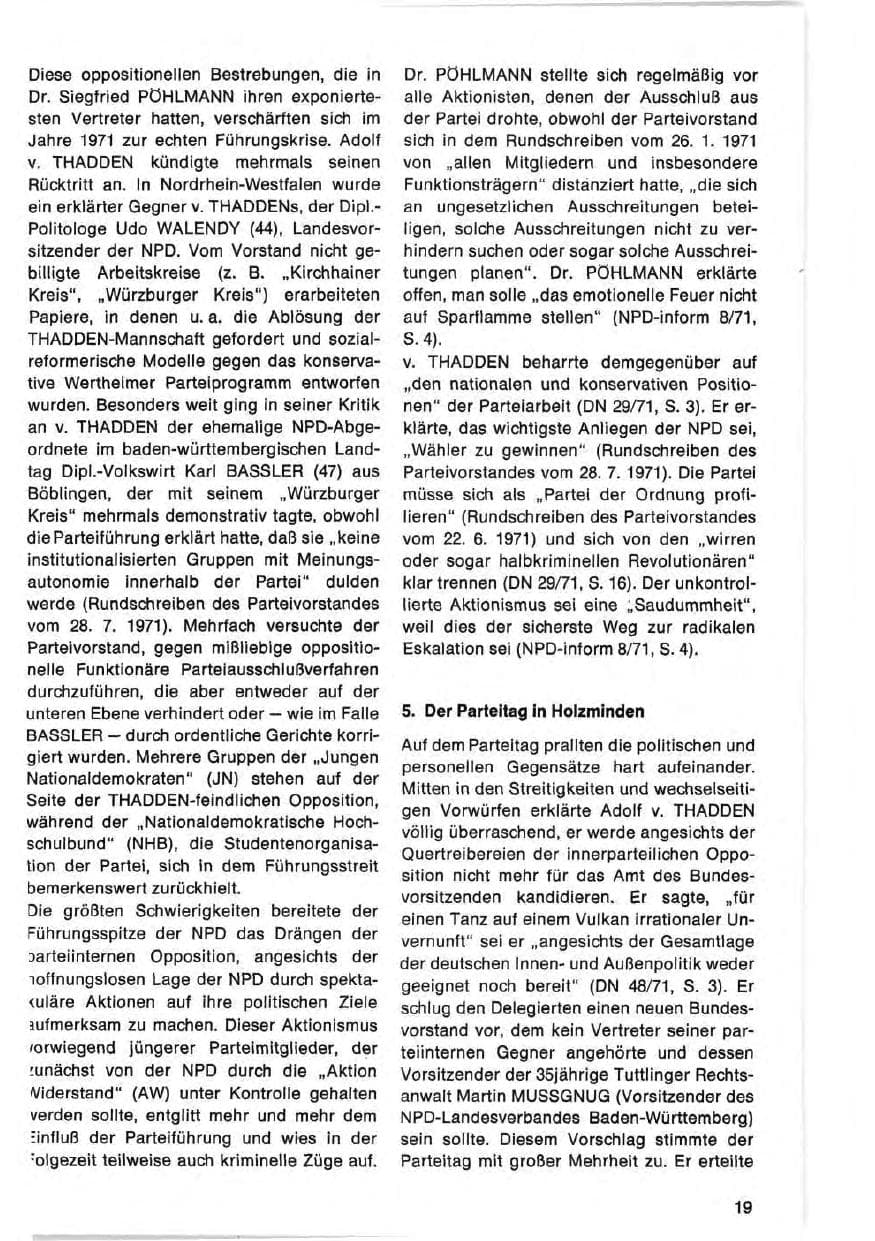Seite 19 des Verfassungsschutzbericht 1971 Bund