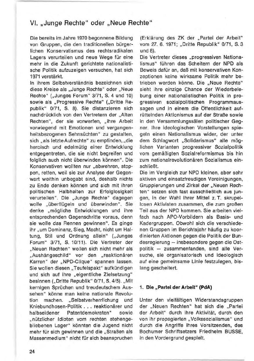Seite 24 des Verfassungsschutzbericht 1971 Bund