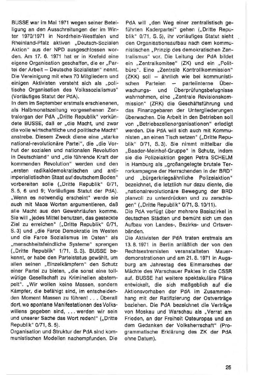Seite 25 des Verfassungsschutzbericht 1971 Bund