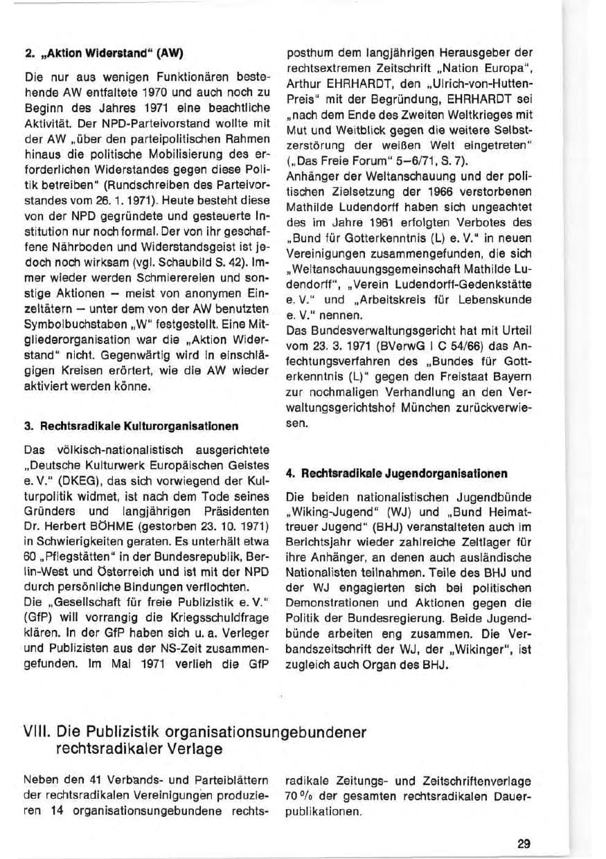 Seite 29 des Verfassungsschutzbericht 1971 Bund