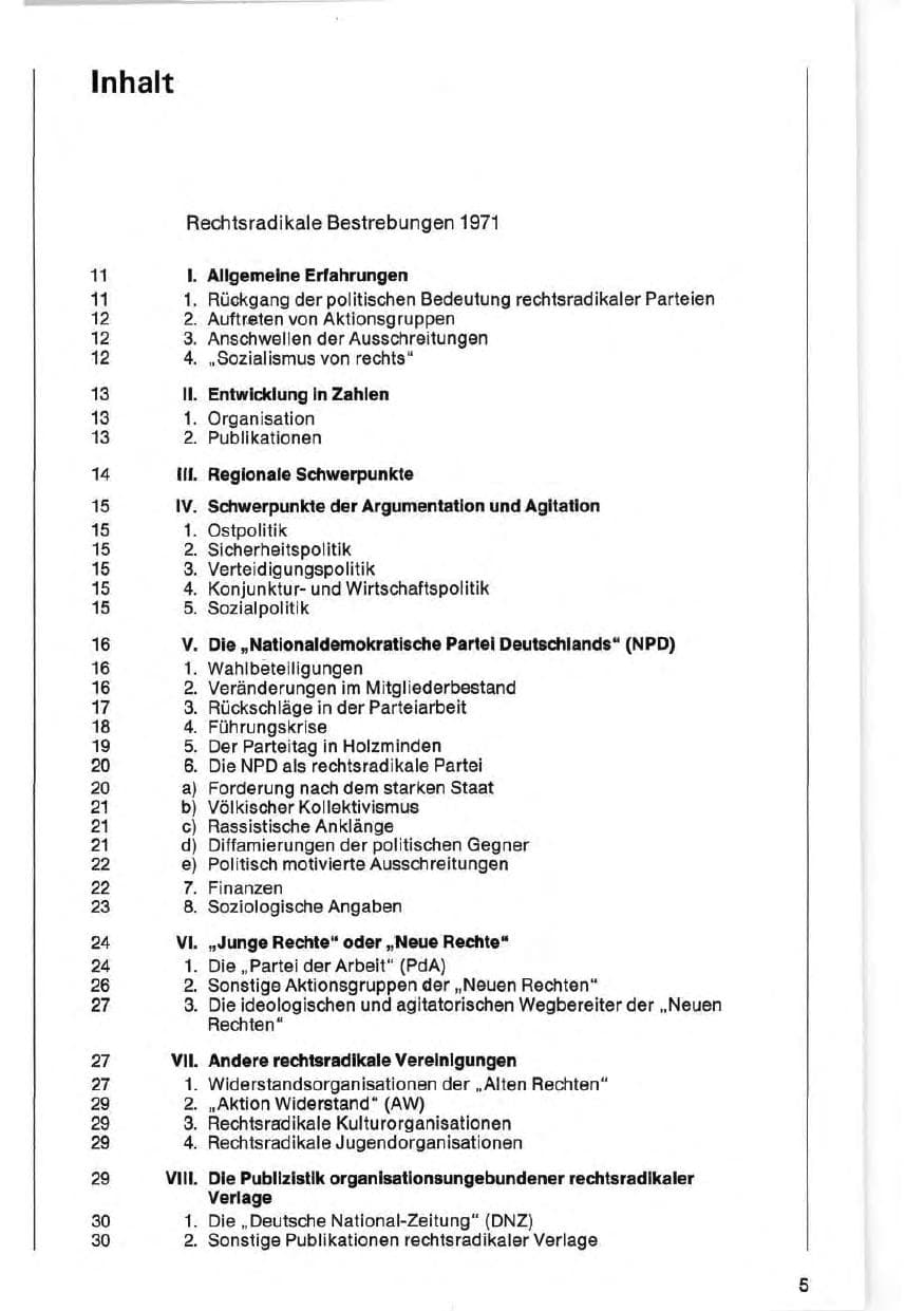 Seite 5 des Verfassungsschutzbericht 1971 Bund