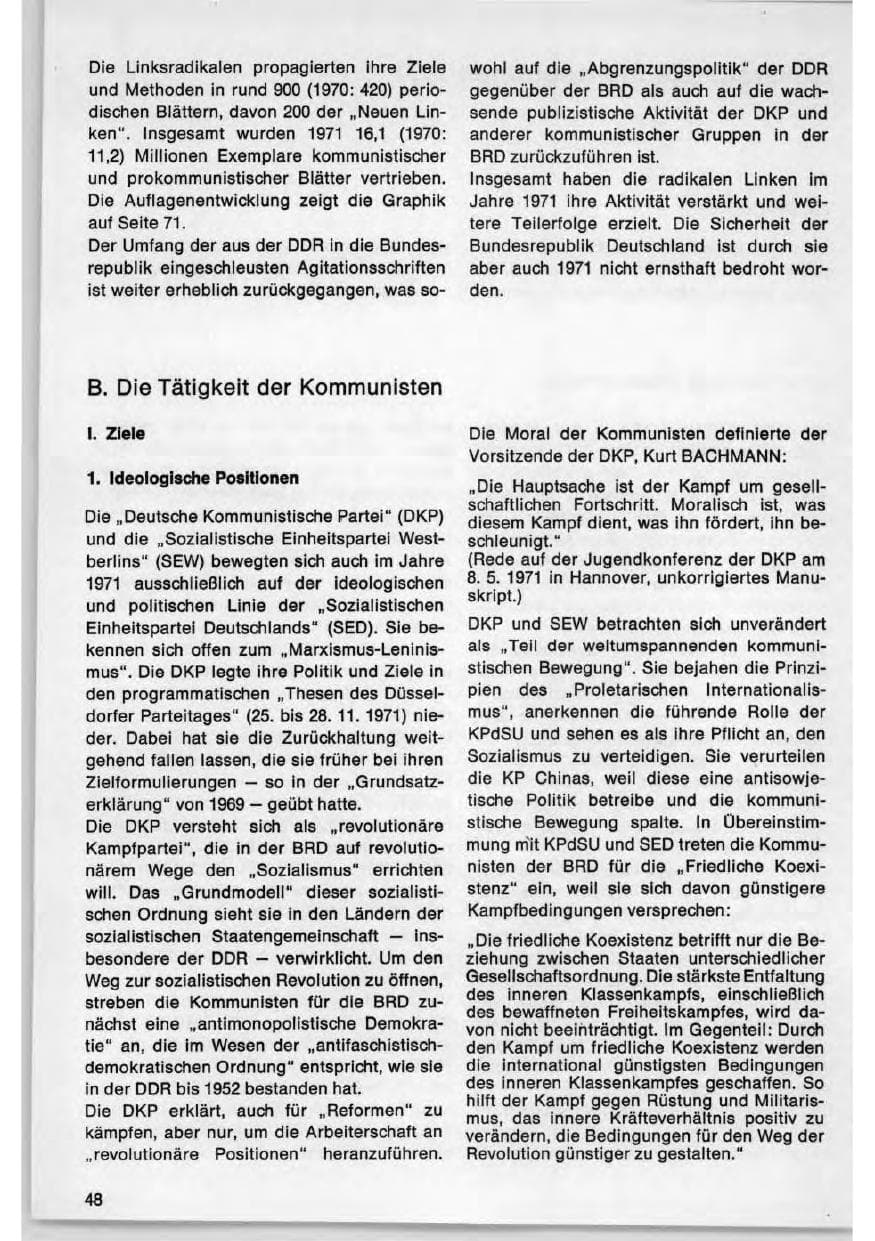 Seite 48 des Verfassungsschutzbericht 1971 Bund