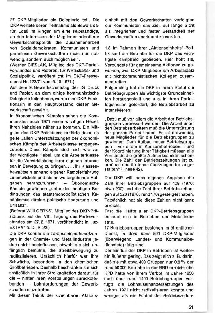 Seite 51 des Verfassungsschutzbericht 1971 Bund