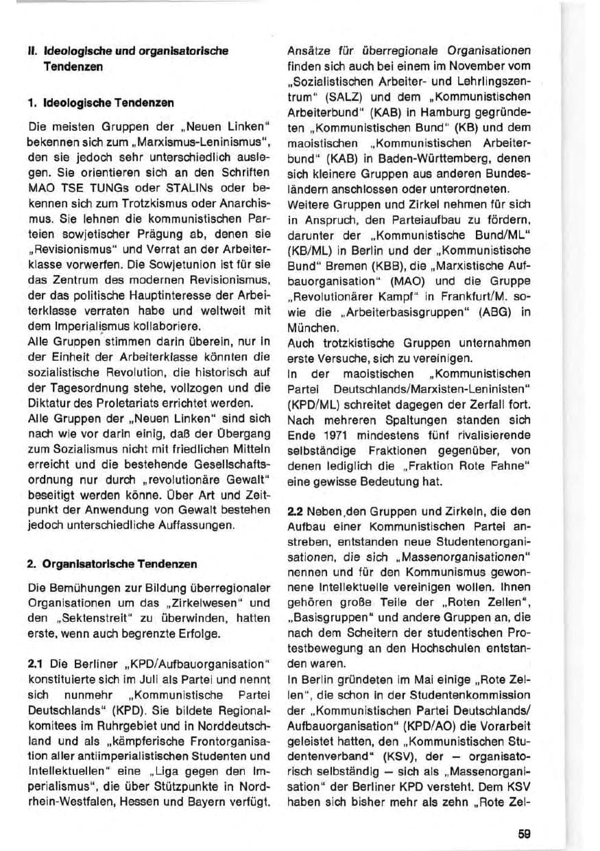 Seite 59 des Verfassungsschutzbericht 1971 Bund