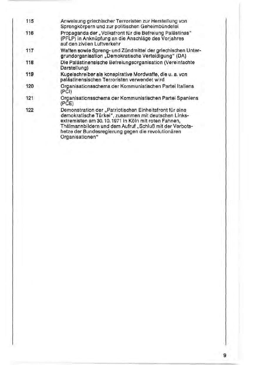 Seite 9 des Verfassungsschutzbericht 1971 Bund
