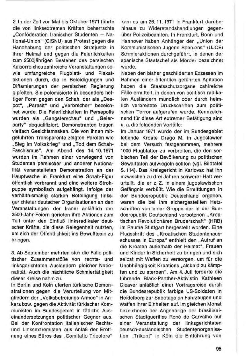 Seite 95 des Verfassungsschutzbericht 1971 Bund
