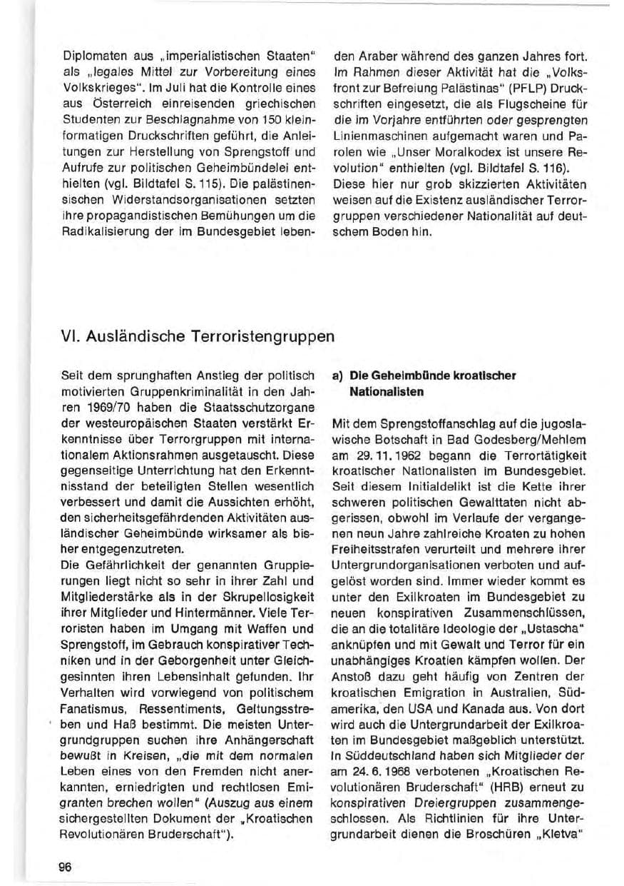 Seite 96 des Verfassungsschutzbericht 1971 Bund
