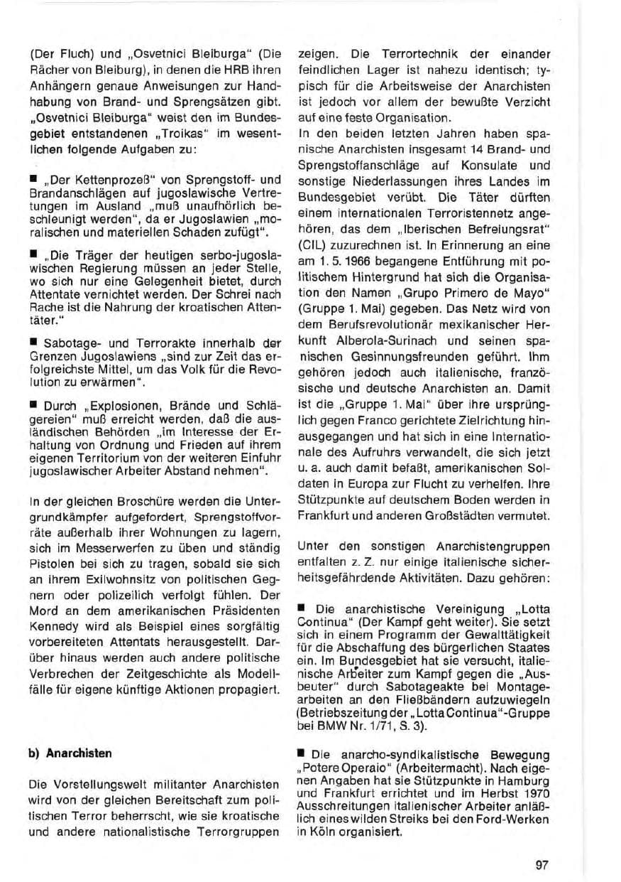 Seite 97 des Verfassungsschutzbericht 1971 Bund