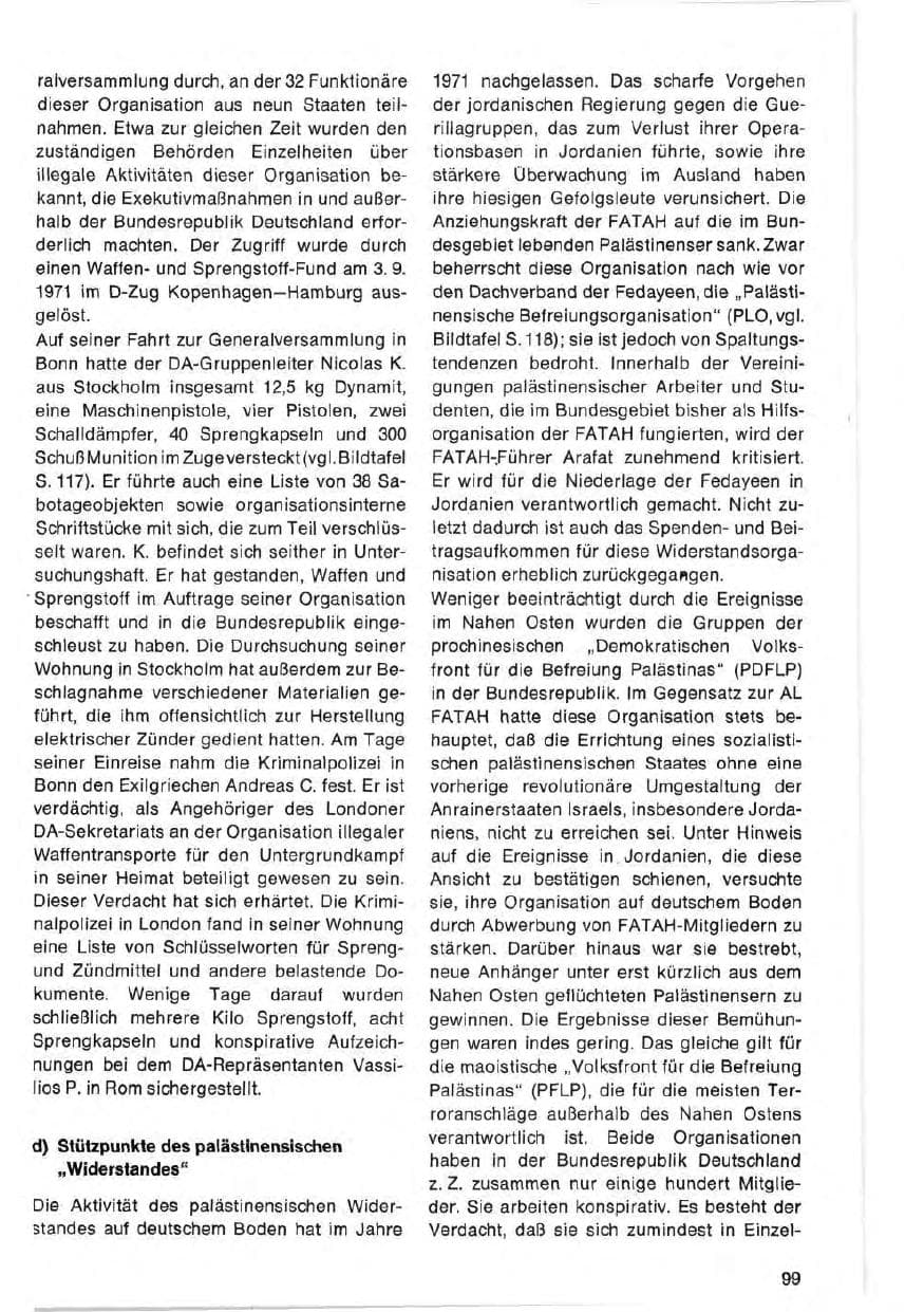 Seite 99 des Verfassungsschutzbericht 1971 Bund