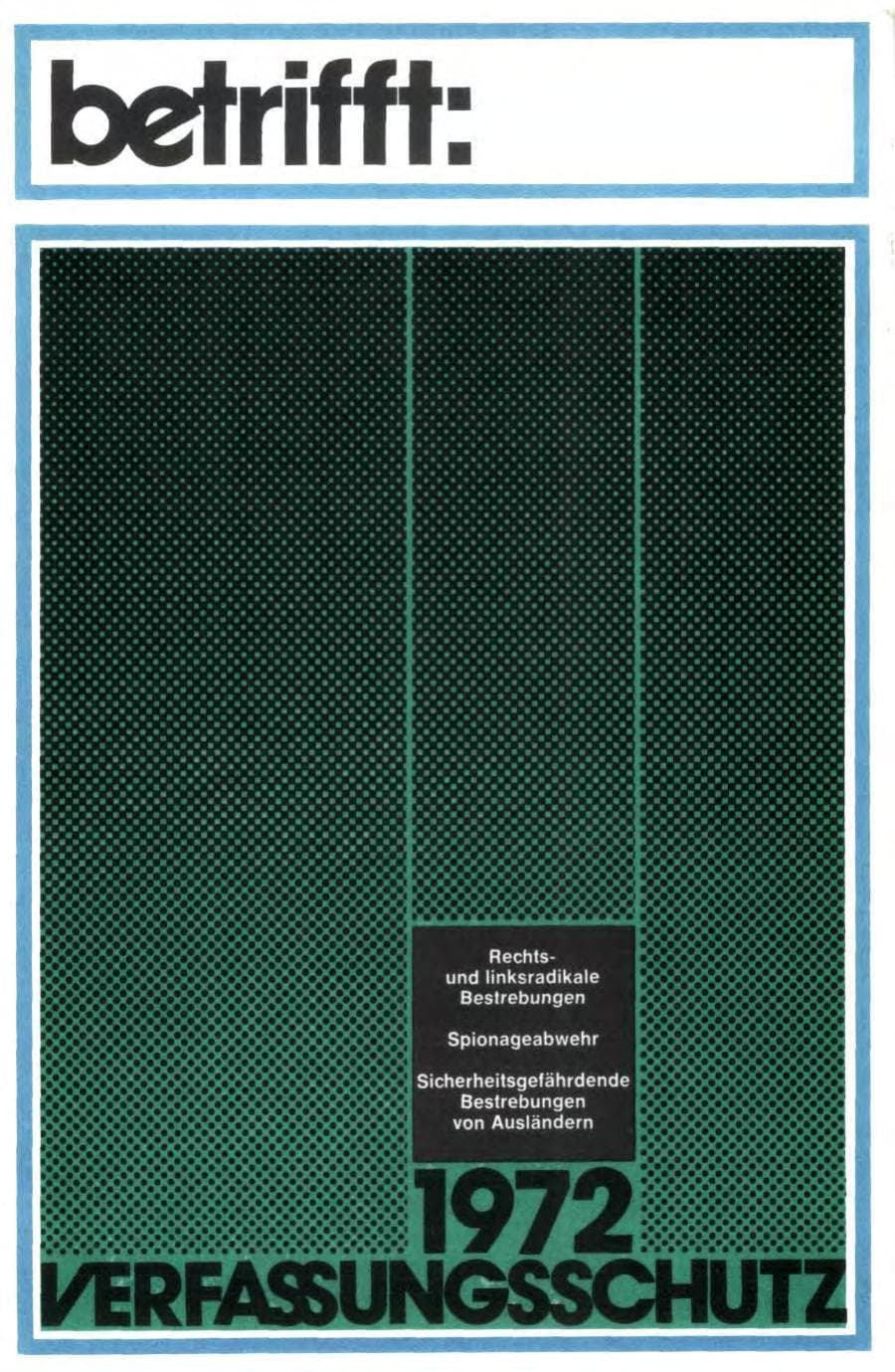 Seite 1 des Verfassungsschutzbericht 1972 Bund