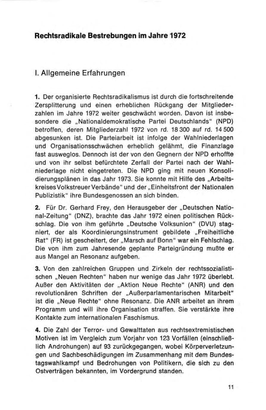 Seite 11 des Verfassungsschutzbericht 1972 Bund
