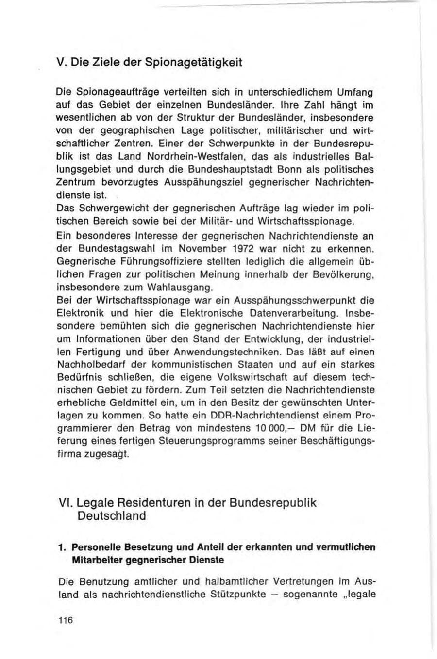Seite 116 des Verfassungsschutzbericht 1972 Bund