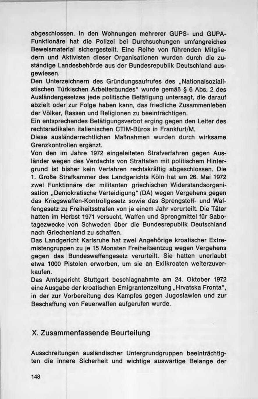 Seite 148 des Verfassungsschutzbericht 1972 Bund