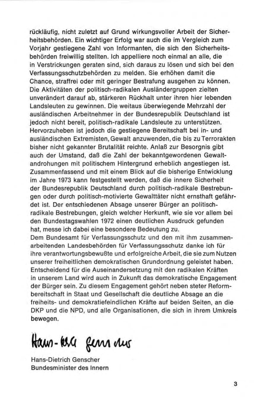 Seite 3 des Verfassungsschutzbericht 1972 Bund