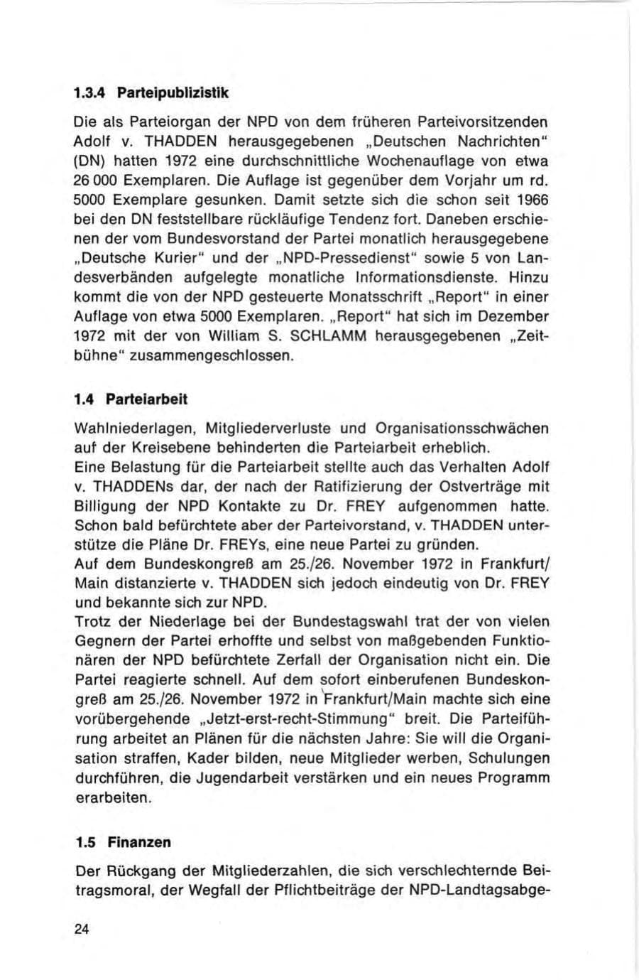 Seite 24 des Verfassungsschutzbericht 1972 Bund