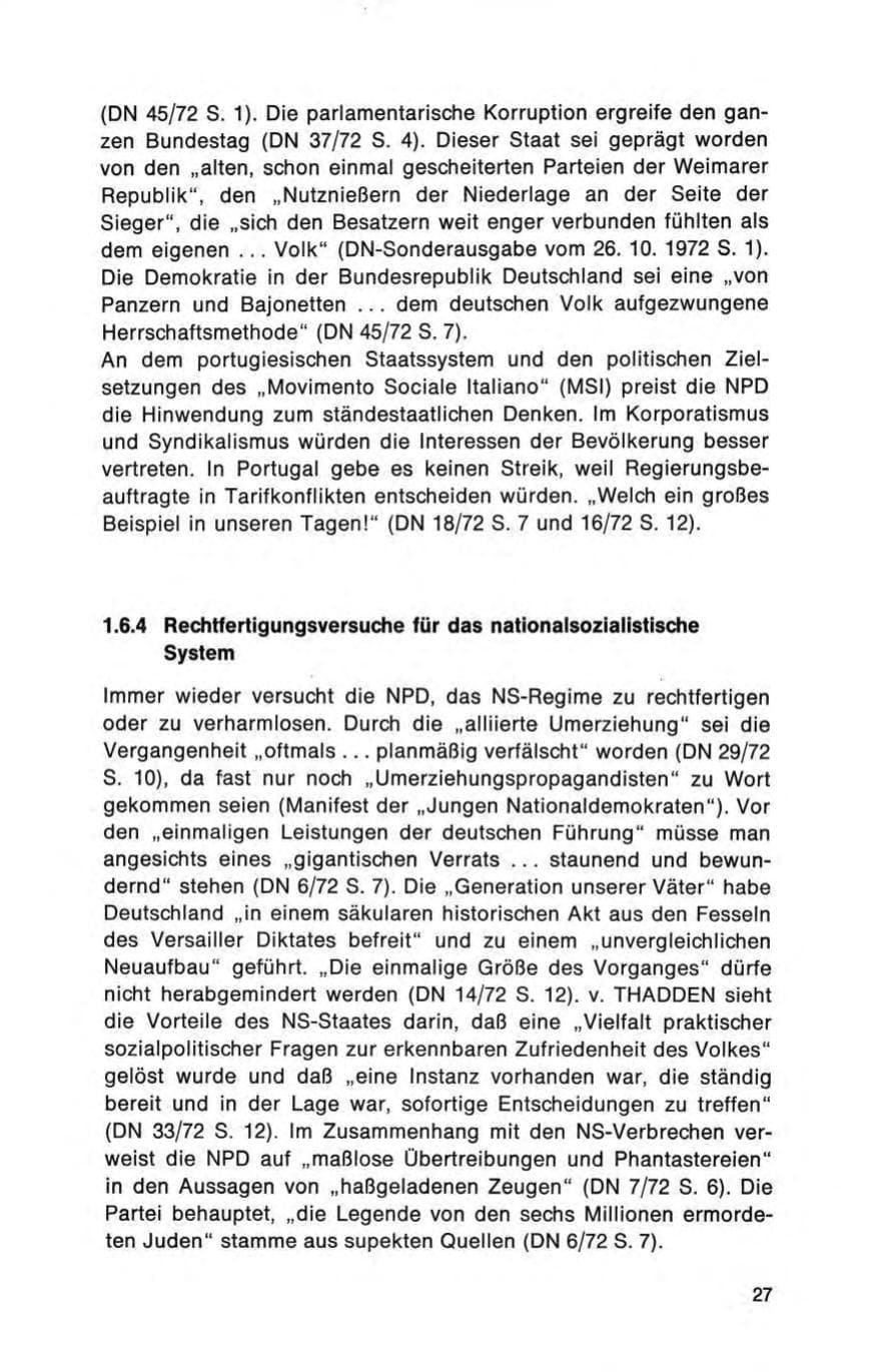 Seite 27 des Verfassungsschutzbericht 1972 Bund