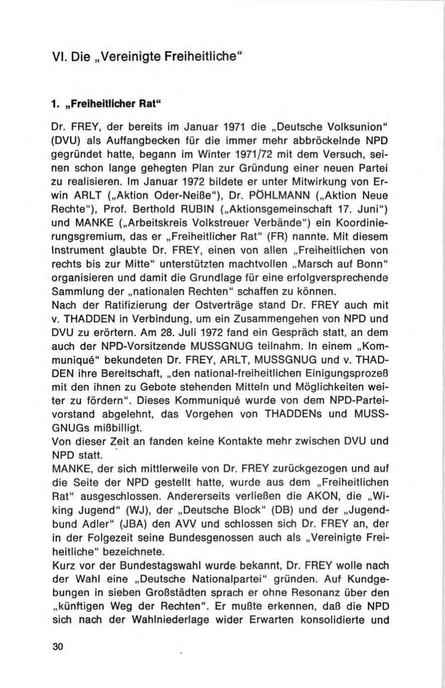 Seite 30 des Verfassungsschutzbericht 1972 Bund