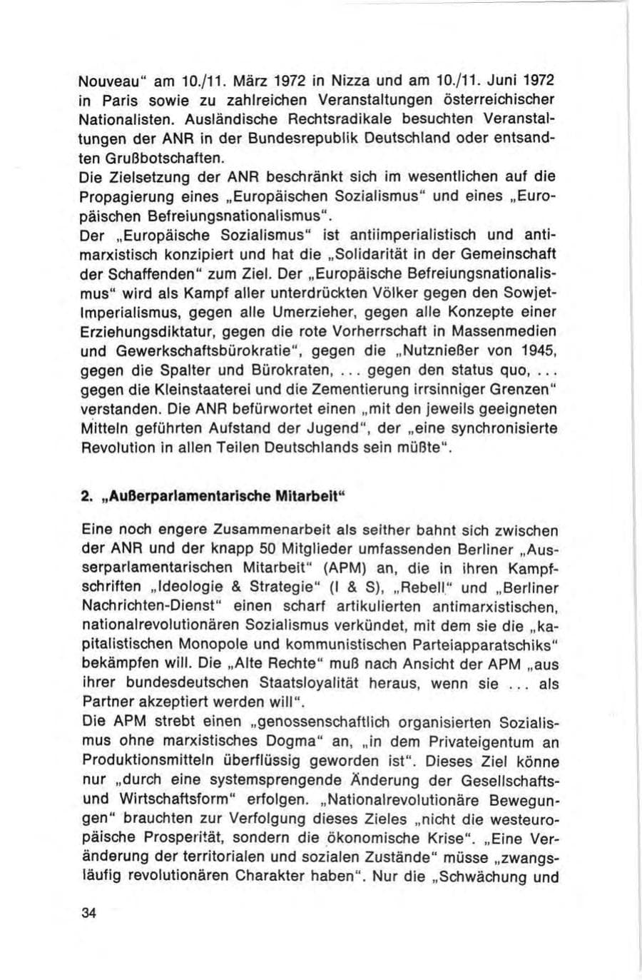 Seite 34 des Verfassungsschutzbericht 1972 Bund