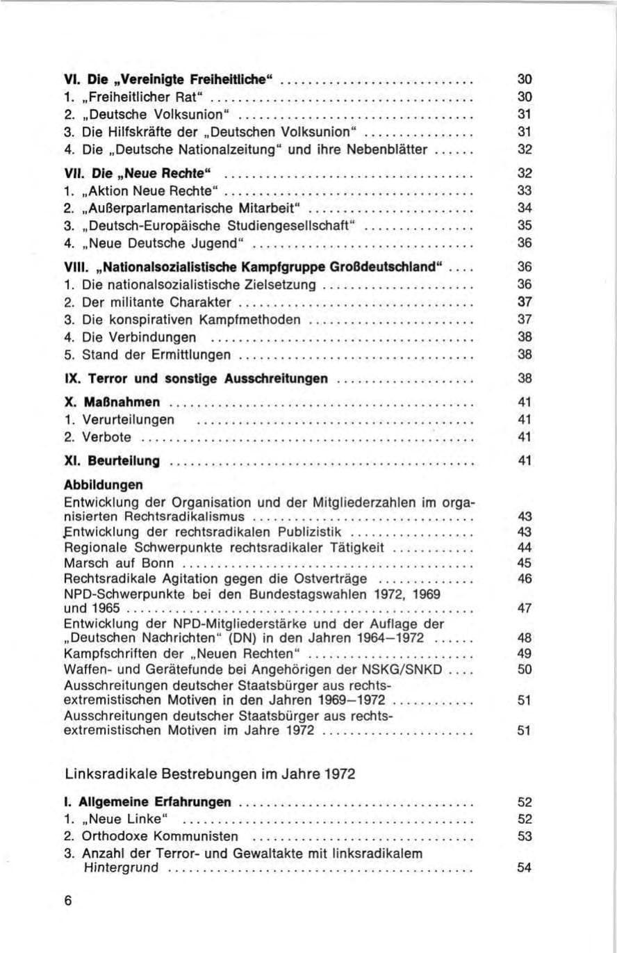 Seite 6 des Verfassungsschutzbericht 1972 Bund