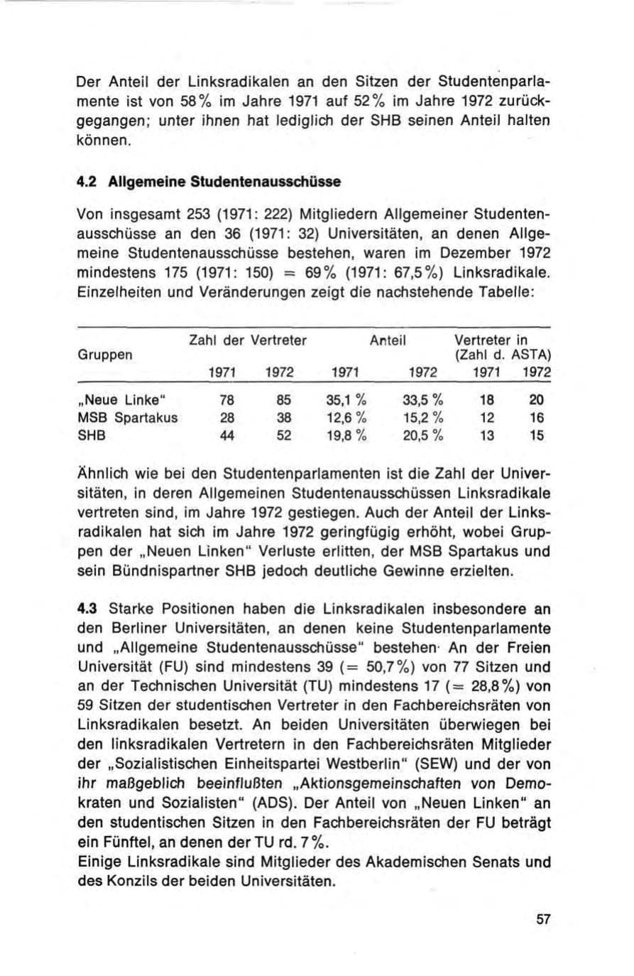 Seite 57 des Verfassungsschutzbericht 1972 Bund
