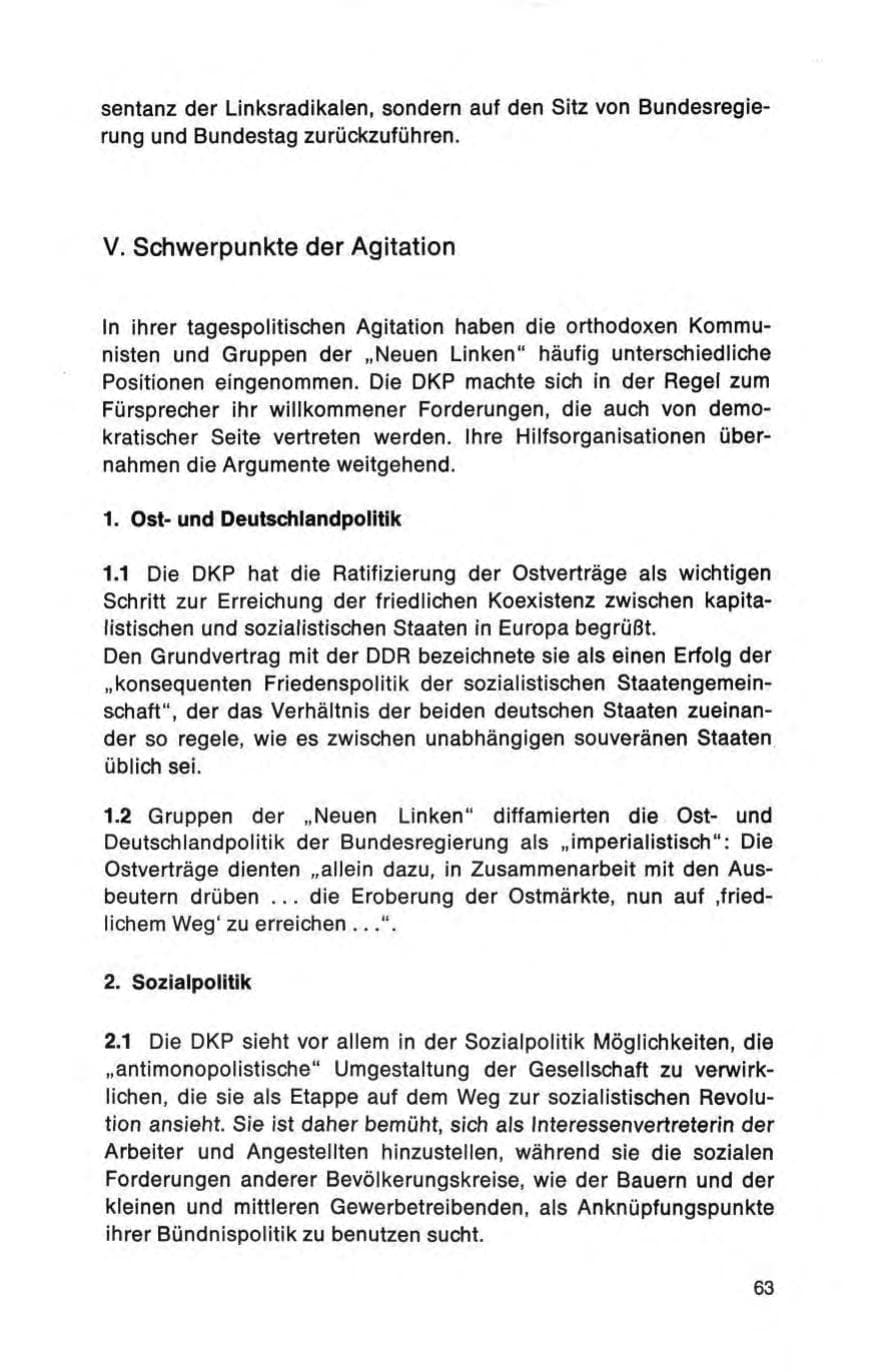 Seite 63 des Verfassungsschutzbericht 1972 Bund