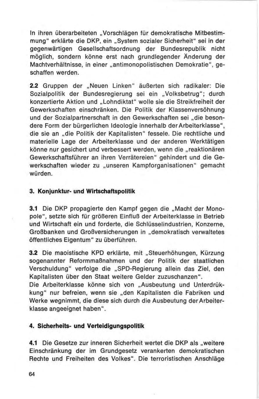 Seite 64 des Verfassungsschutzbericht 1972 Bund