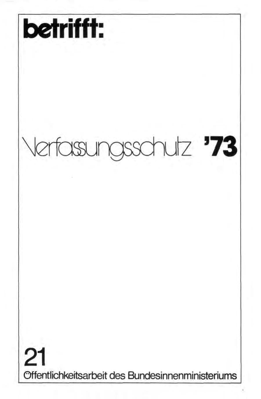Seite 2 des Verfassungsschutzbericht 1973 Bund