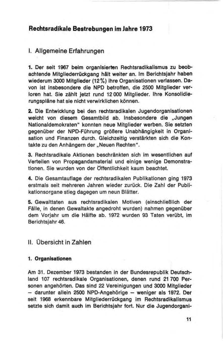 Seite 11 des Verfassungsschutzbericht 1973 Bund