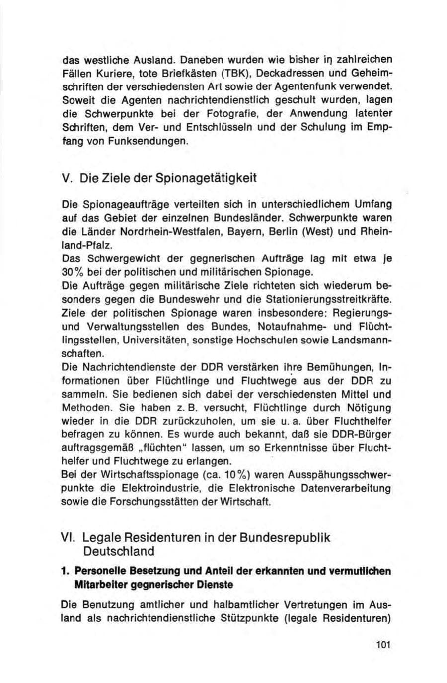 Seite 101 des Verfassungsschutzbericht 1973 Bund