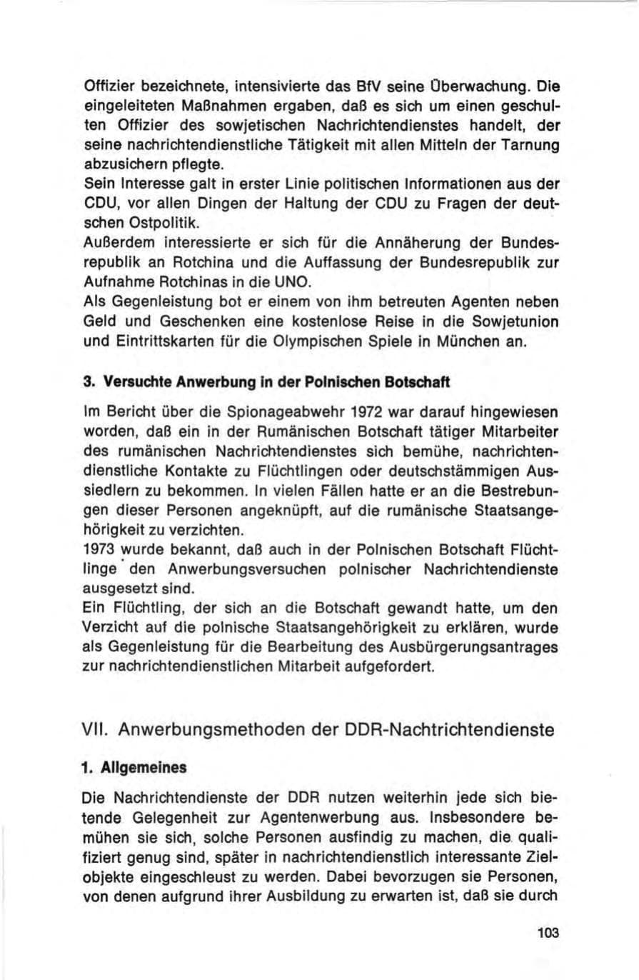 Seite 103 des Verfassungsschutzbericht 1973 Bund