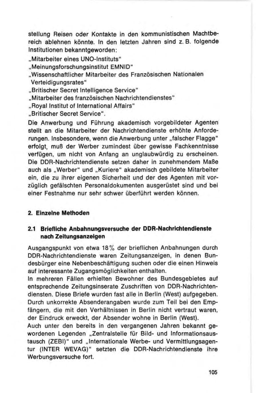 Seite 105 des Verfassungsschutzbericht 1973 Bund