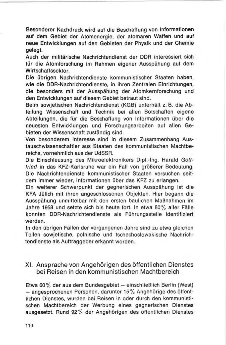 Seite 110 des Verfassungsschutzbericht 1973 Bund