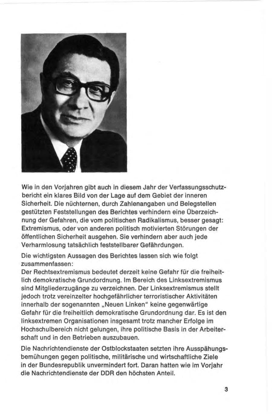 Seite 3 des Verfassungsschutzbericht 1973 Bund