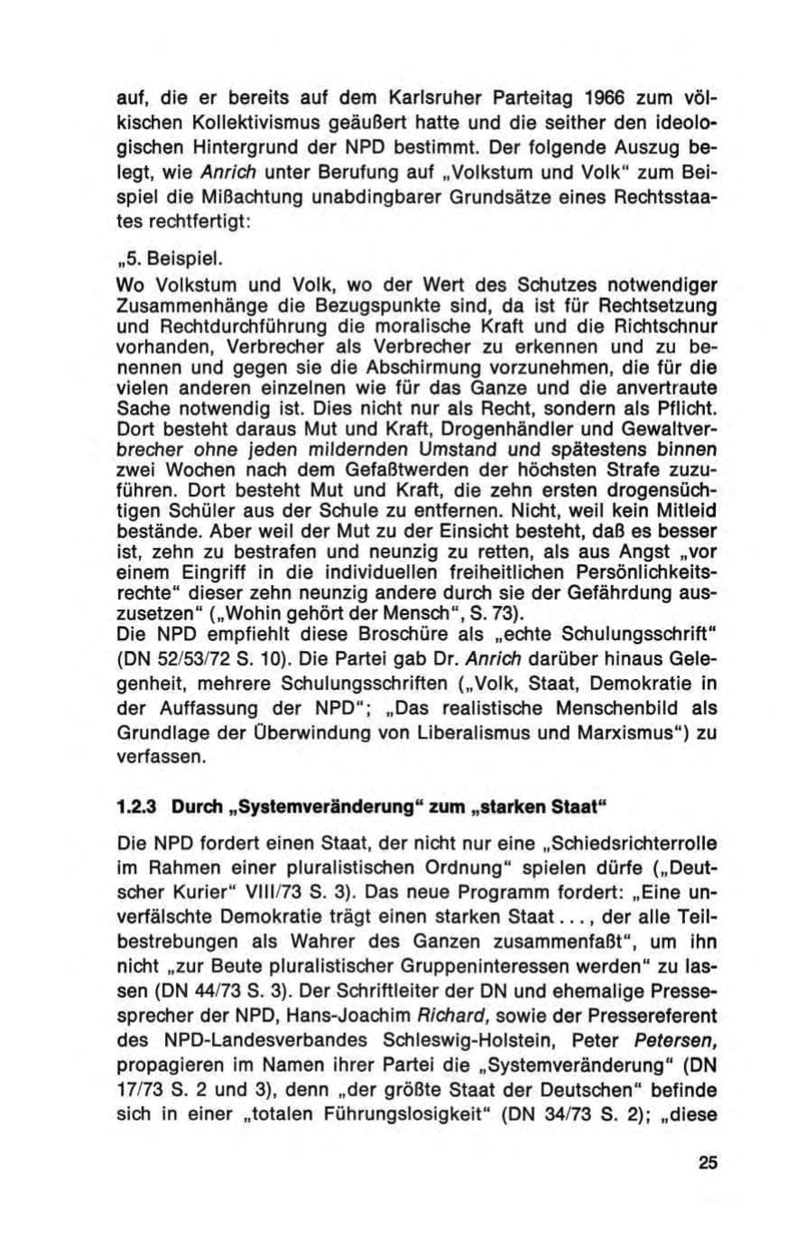 Seite 25 des Verfassungsschutzbericht 1973 Bund